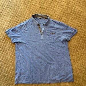 Ted Baker Light Blue Polo Shirt with Button Detail.
